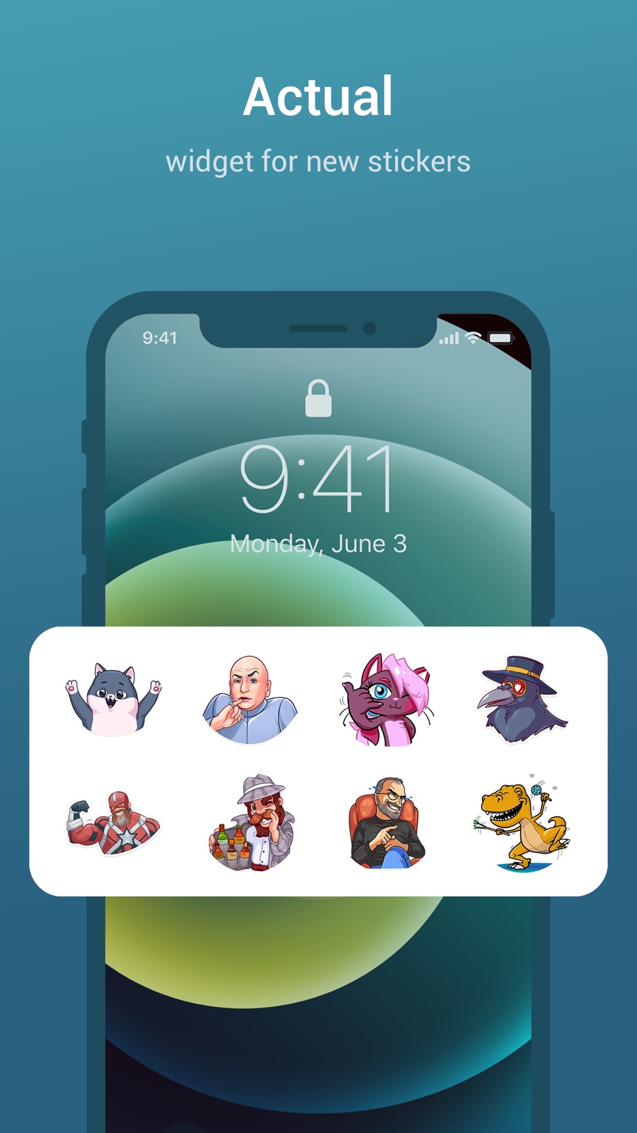 Home screen widget for new stickers